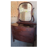 Antique Wooden Bureau with Swivel Mirror