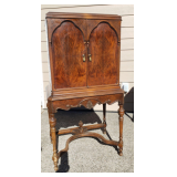 Jacobean Revival 2-Door Cabinet Stand c.1920-1940