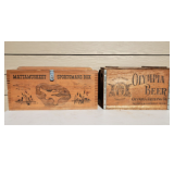 Vintage Olympia Beer & Mattamuskeet Sportsmans Wooden Boxes
