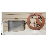 Galvanized Wash Tub & Eagle Saw Blade Cutout