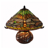 Tiffany-Style Dragonfly Stained Glass Table Lamp