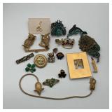 Vintage-Style Costume Jewelry Brooch Assortment