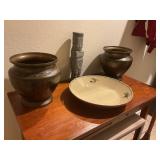 Brass polychromed vases