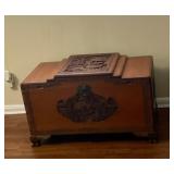 Antique carved champhor wood chest