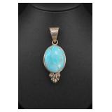 Sterling Silver Turquoise Pendant
