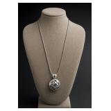 Sterling Silver Blue Orb Pendant Necklace