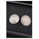 Pair of Mesa Sterling Silver Overlay Conchos