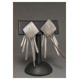 Sterling Silver Sunburst Fringe Earrings