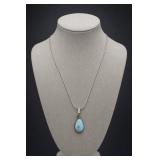 Sterling Silver Larimar Pendant Necklace
