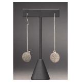 Sterling Silver Sand Dollar Threader Earrings