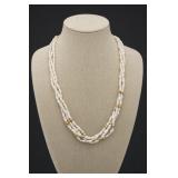 Three-Strand Pearl & Sterling Silver Necklace