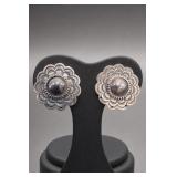 Taxco Sterling Silver Floral Earrings