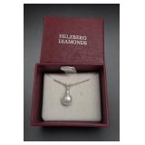 Sterling Silver Necklace Diamond & Pearl