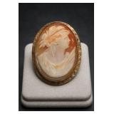 14K Gold Cameo Brooch