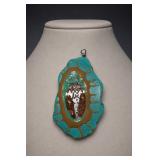 Turquoise-Color Figural Stone Pendant
