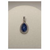 Sterling Silver Pendant Faux Star Sapphire