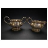 Weighted Sterling Silver Creamer & Sugar Bowl