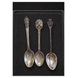 Three Sterling Silver Souvenir Spoons, 26g