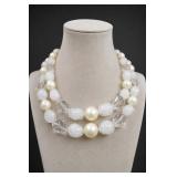 Mid-Century Double-Strand Beaded Necklace