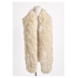 Ivory Fur-Style Stole with Hand Pockets