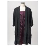 Men’s Black Kimono with Burgundy Lining