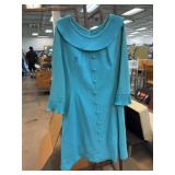 Aqua 1960s Turquoise Blue Trapeze Dress Dress