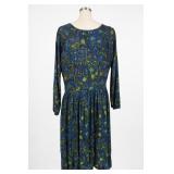 Handmade Blue & Green Floral Dress