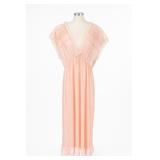 Rikki New York Peach Pink Lace-Trim Long Nightgown