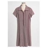 Burgundy & White Geometric Dress