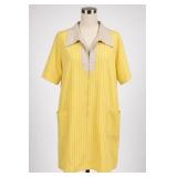 Skimma Yellow Striped Zip-Front Dress, Large