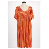 TRACE Hand Made Orange Striped Dress