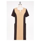 Hand Made Brown & Beige Colorblock Dress
