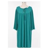 ASTER Teal Pleated-Sleeve Lounge Dress