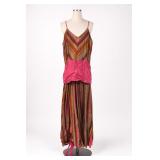 Pink & Brown Striped Wide-Leg Romper