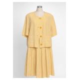 Yellow Striped 2-Piece Skirt Set