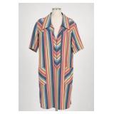 1960s Skimma Multicolor Striped Zip-Front Dress