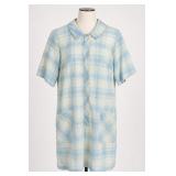 Grace Blue Plaid Short-Sleeve Dress