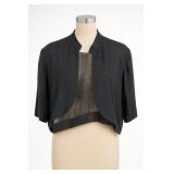 Black Sheer Open-Front Bolero Jacket