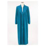 Kingly Teal Velour Lace-Trim Robe Sz Small