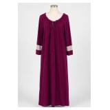 Burgundy Velour Lounge Robe, Small