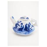 Chinese Blue And White Figural Porcelain Teapot