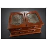 Rosalco Commodore Etched Rose Jewelry Box