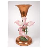 1930s Art Deco Era Ceramic Cockatoo Torchiere Lamp