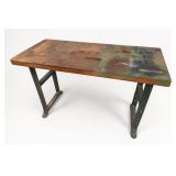 Vintage Industrial Wood & Steel Workbench