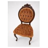 Victorian-Style Tufted Oval-Back Chair