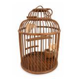 Chinese Bamboo Birdcage With Decorative Birds