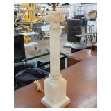 White Alabaster Neoclassical Column Table Lamp