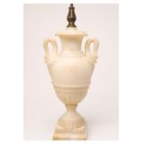 Neoclassical Alabaster Swan-Handle Urn Lamp