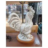 Glazed Ceramic Rooster Table Lamp