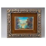 Original Framed River Landscape Painting